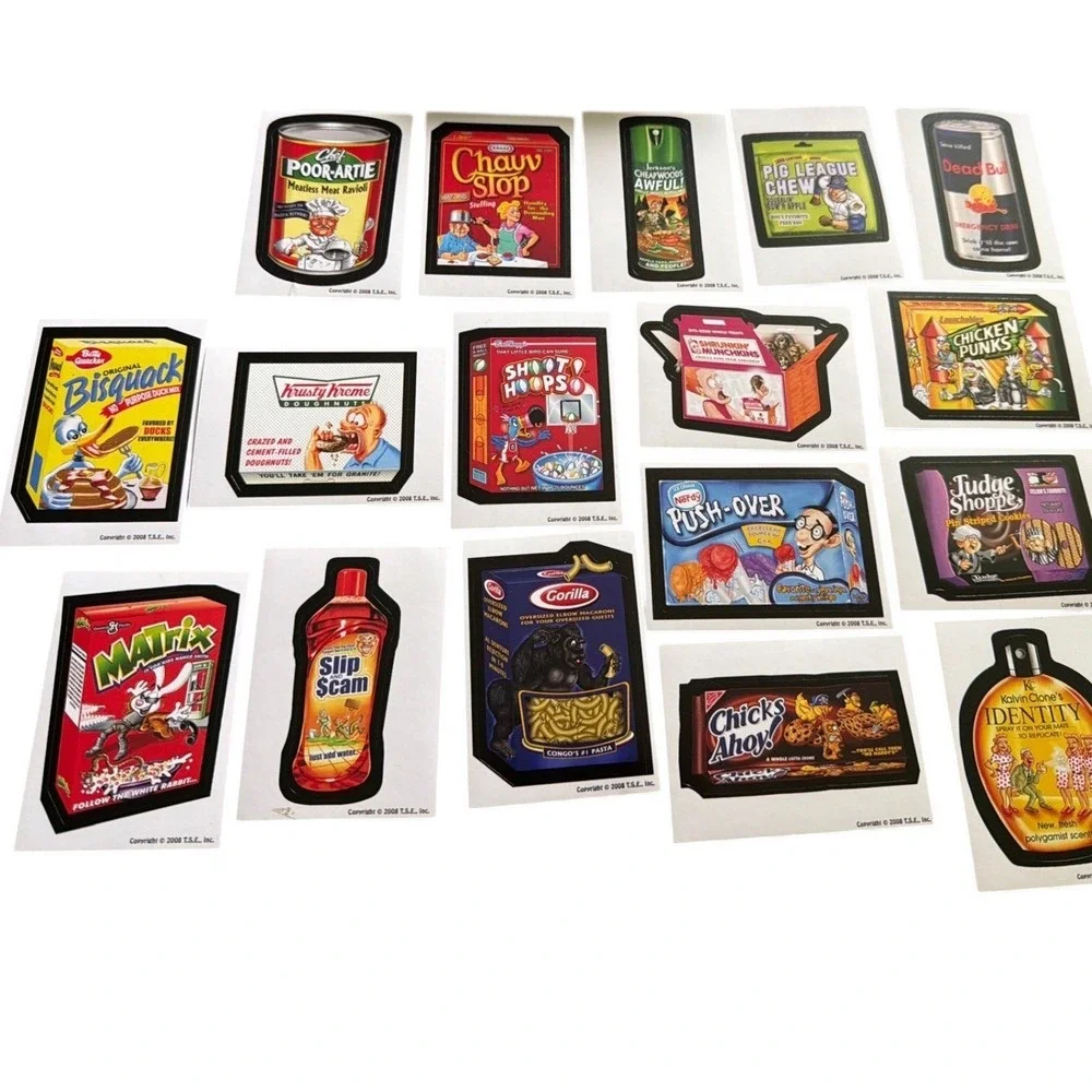 Wacky Packages supermarket‎ Parody Stickers Lot 17 2008 T.S.E. Inc Satirical